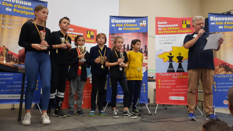 Podium U12 des Championnats des Pyrénées Orientales du 13 novembre 2022