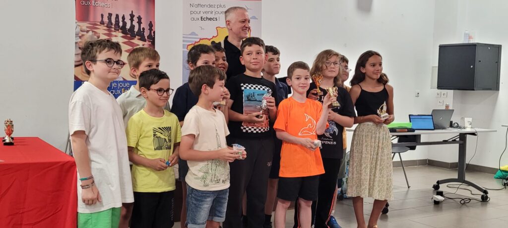Le podium de l'Open FIDE des écoliers